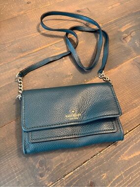 kate spade Pebbled Leather Crossbody in Teal